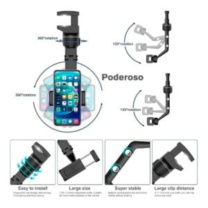 Soporte Celular Telefono Auto Espejo Retrovisor 360° Ajustable - vista 2