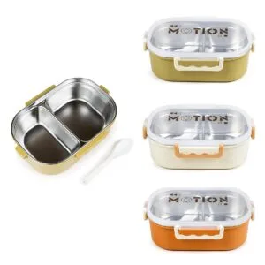 Lunchera De Acero Inoxidable Con Dos Divisiones