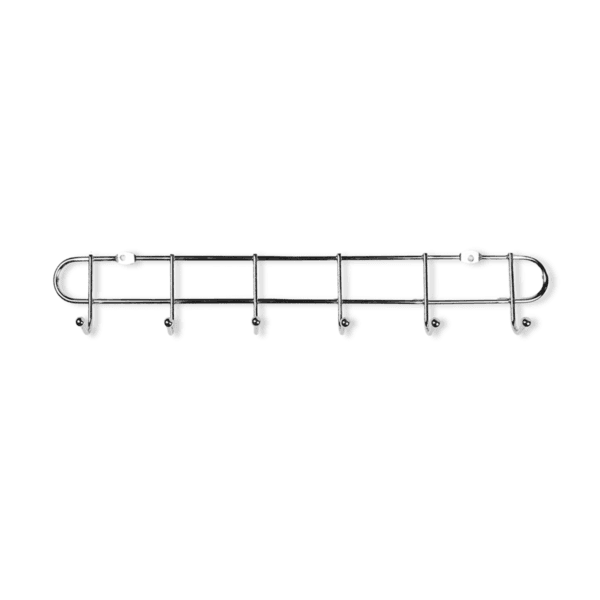 Perchero De Pared Metalico 6 Ganchos Cromado Colgante Organizador