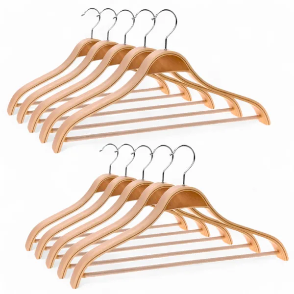 Percha Madera Natural Laminada 42CM Calidad