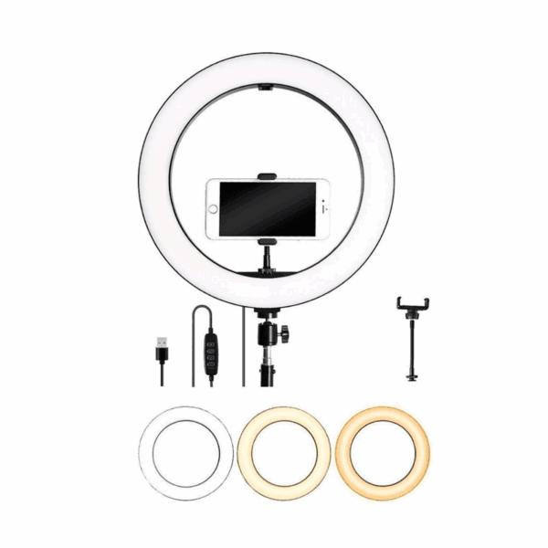 Aro de Luz LED 12 Pulgadas Blanco Calido Y Frio USB