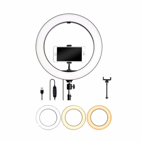 Aro de Luz LED 12 Pulgadas Blanco Calido Y Frio USB