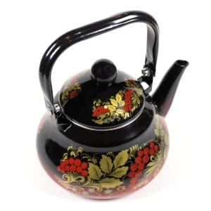 Pava Negra Enlozada Floreada 1.5L – Apta para Gas, Inducción y Vitrocerámica - vista 3
