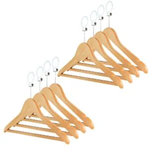 [MAYORISTA++] 100 Perchas de Madera Antirrobo 