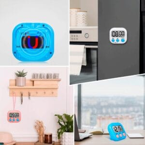 Timer Digital de Cocina Reloj Temporizador Multifuncional con Alarma Fuerte y Pantalla LCD Grande - vista 3