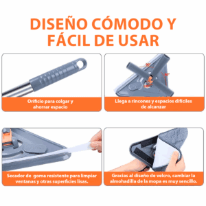 Trapeador Triangular Multifunción 2 en 1 con Cabezal Móvil 360° Extensible Súper Eficiente - vista 3