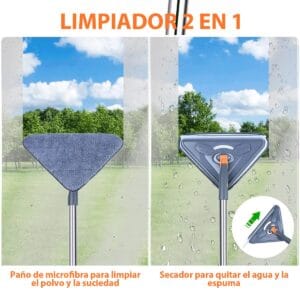 Trapeador Triangular Multifunción 2 en 1 con Cabezal Móvil 360° Extensible Súper Eficiente - vista 2