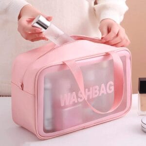 Washbag Neceser Grande Impermeable Transparente - Organizador de Valija Versátil - vista 3