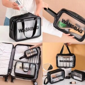 Washbag Neceser Grande Impermeable Transparente - Organizador de Valija Versátil - vista 7