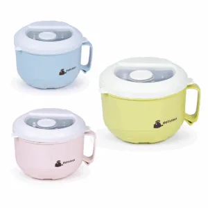 Lunchera Térmica | Recipiente de Acero Inoxidable con Exterior Plástico | Porta Alimentos con Tapa