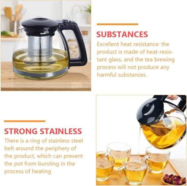 Tetera de Vidrio con Infusor 1200ml 6 Tetera de Vidrio con Infusor 1200ml 6