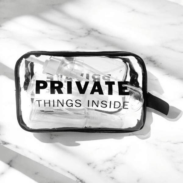 Neceser Transparente Con Mensaje _Private Things Inside Neceser Transparente Con Mensaje _Private Things Inside