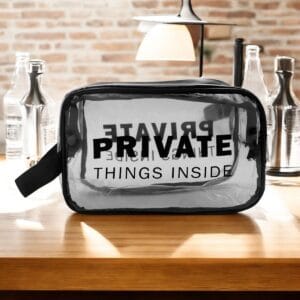 Neceser Transparente Con Mensaje "Private Things Inside" - vista 2