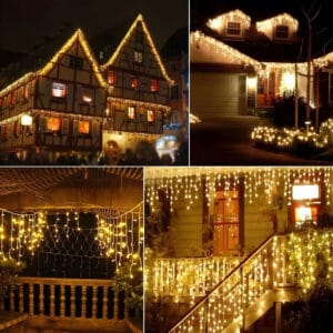 Led Lluvia Navideñas Cortinas 220V Con Enchufe - Guirnalda Decorativa Premium - vista 2