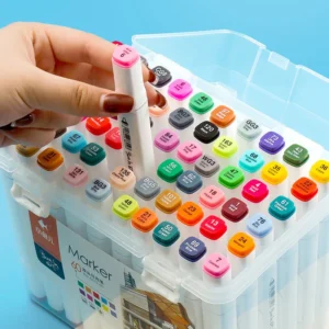Kit Marcadores Doble Punta A Base De Alcohol Con Caja - vista 3