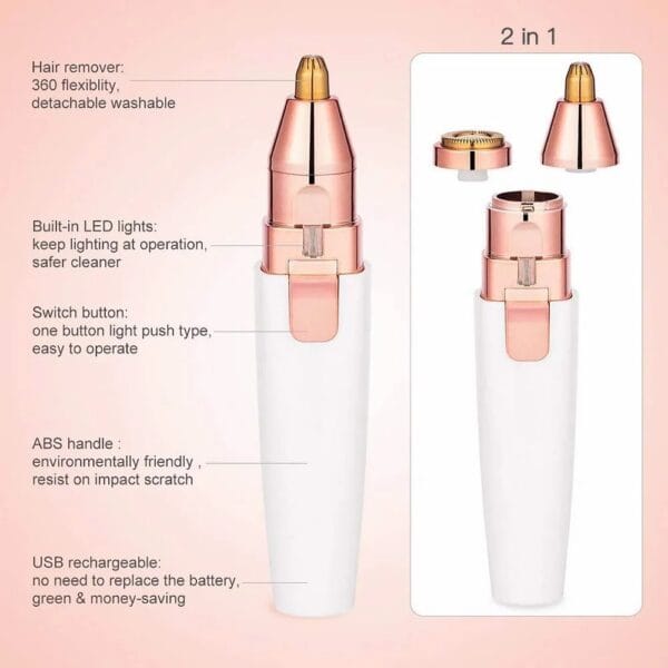 Depiladora Eléctrica de Cejas y Vello Facial 2 en 1 (4) Depiladora Eléctrica de Cejas y Vello Facial 2 en 1 (4)