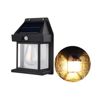 Lampara Solar Led Foco Con Lampara Filamento 600lm Jardin