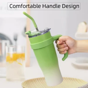 Vaso Térmico Acero Inoxidable 1200ml con Pajita y Manija - vista 3