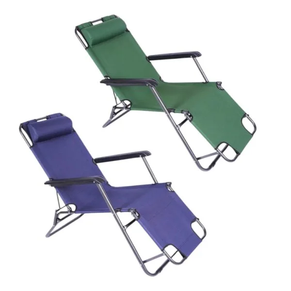 Reposera De Aluminio Reclinable Con Apoya Cabeza