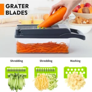 Rallador De Verduras Y Vegetales Multifuncional Mandolina 16pcs - vista 2