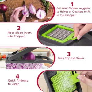 Rallador De Verduras Y Vegetales Multifuncional Mandolina 16pcs - vista 4
