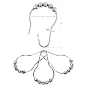 Ganchos Para Baño Cortina Cuencas Metalicas Acero X12U Plateado Negro - vista 4