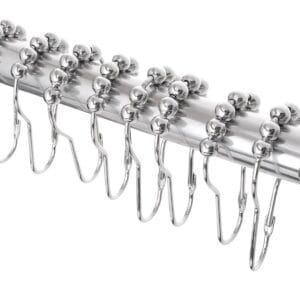 Ganchos Para Baño Cortina Cuencas Metalicas Acero X12U Plateado Negro - vista 3