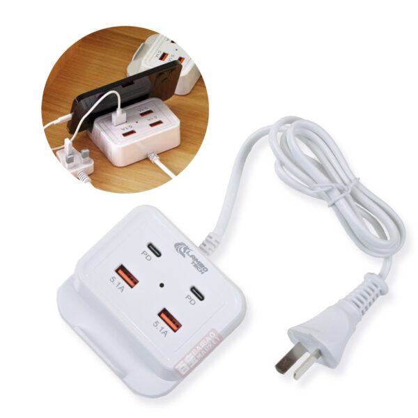 Adaptador De Cargador Carga Rápida Con Soporte Tipo-C
