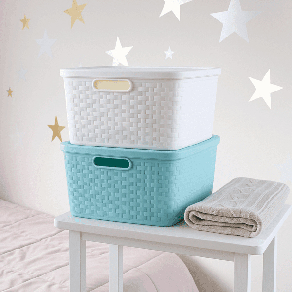 CANASTO RATTAN 15 LITROS CON TAPA CANASTO RATTAN 15 LITROS CON TAPA