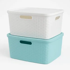 Canasto Rattan con Tapa 15L