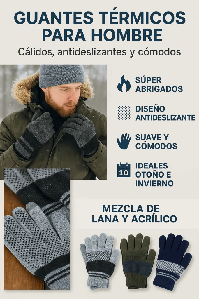 Guantes Térmicos de Invierno para Hombre