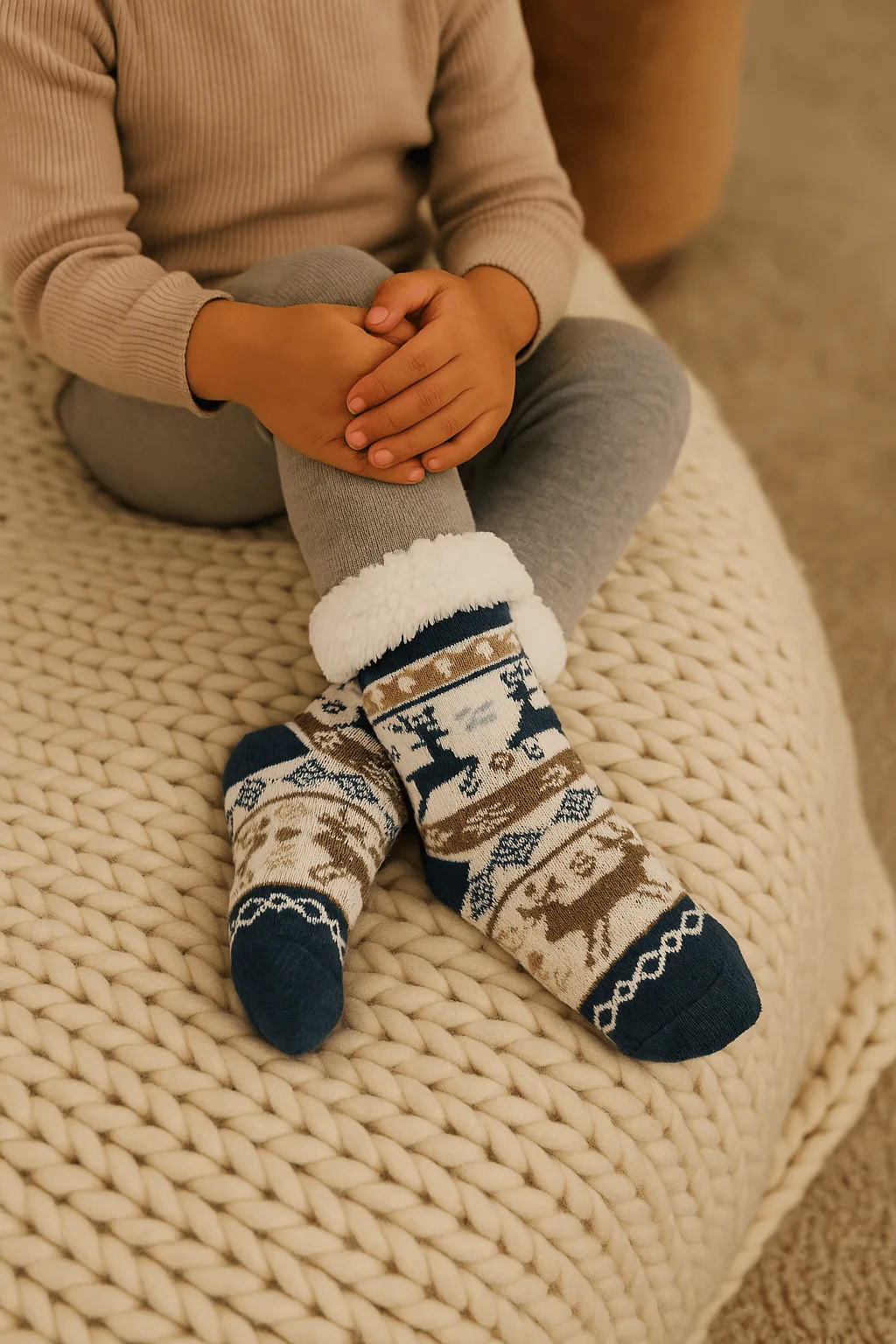 Medias Termicas Mujer Invierno Pantumedias Corderito Antideslizante Mujer Niños