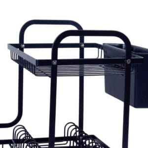 Escurridor de Platos Milan Negro – Aluminio con Portacubiertos - vista 3