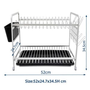 Escurridor de Aluminio Roma – 2 Pisos con Bandeja, Portacubiertos y Extensión - vista 4