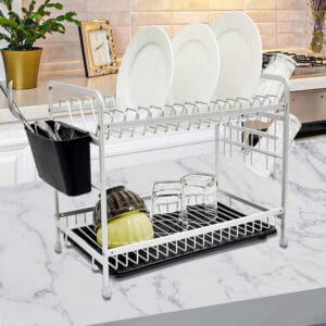 Escurridor de Aluminio Roma – 2 Pisos con Bandeja, Portacubiertos y Extensión - vista 5