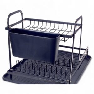 Escurridor de Platos Milan Negro – Aluminio con Portacubiertos - vista 4
