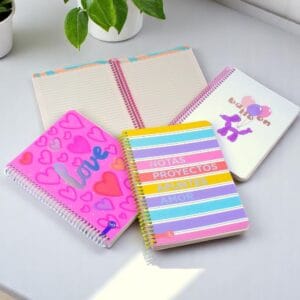 Libreta/Cuaderno anillado Beek pastel – 80 hojas rayadas, 15x21
