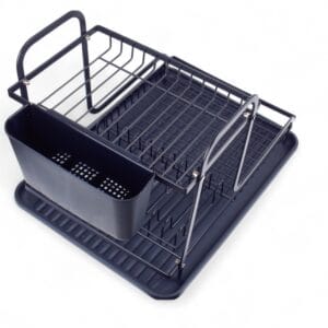 Escurridor de Platos Milan Negro – Aluminio con Portacubiertos - vista 2