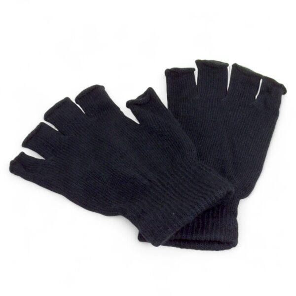 Guantes sin dedos térmicos de punto negro unisex