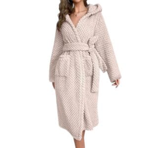 Bata de baño para mujer con capucha – suave, abrigada y con bolsillos - vista 4