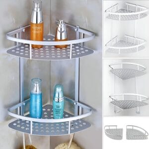 Organizador Esquinero De Baño Doble – Aluminio Resistente Y Diseño Moderno - vista 2