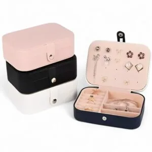 Organizador de Joyas y Cosméticos – Caja Compacta Doble Compartimiento