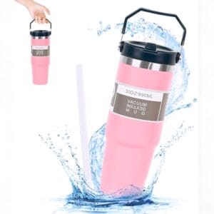 Vaso Térmico Con Manija 900 Ml –  Con Soporte Para Auto