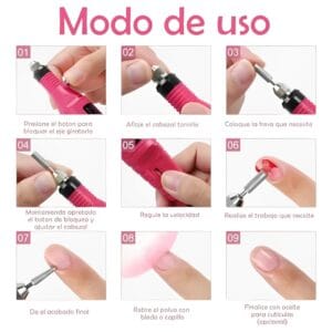 Torno Para Uñas Con Velocidad Ajustable Y 6 Puntas Intercambiables - vista 2