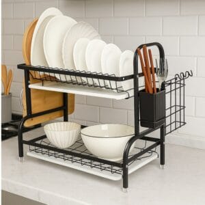 Escurridor Secaplato de Acero 2 Pisos – Máxima Organización en tu Cocina - vista 2