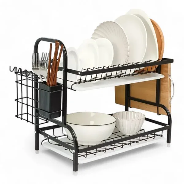 escurridor con bandeja blanca