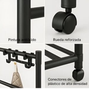 Organizador de Acero con Ruedas 4 Pisos – Práctico, Resistente y Multifuncional - vista 3