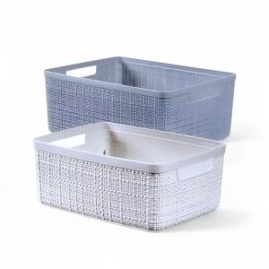 Canasto De Plástico Resistente - Estilo Yute