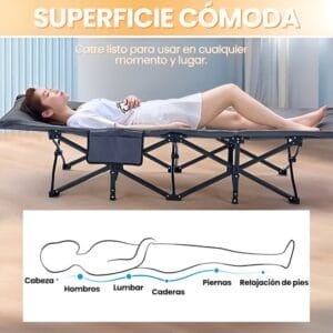 Cama Catre Plegable 190x66 cm - vista 3
