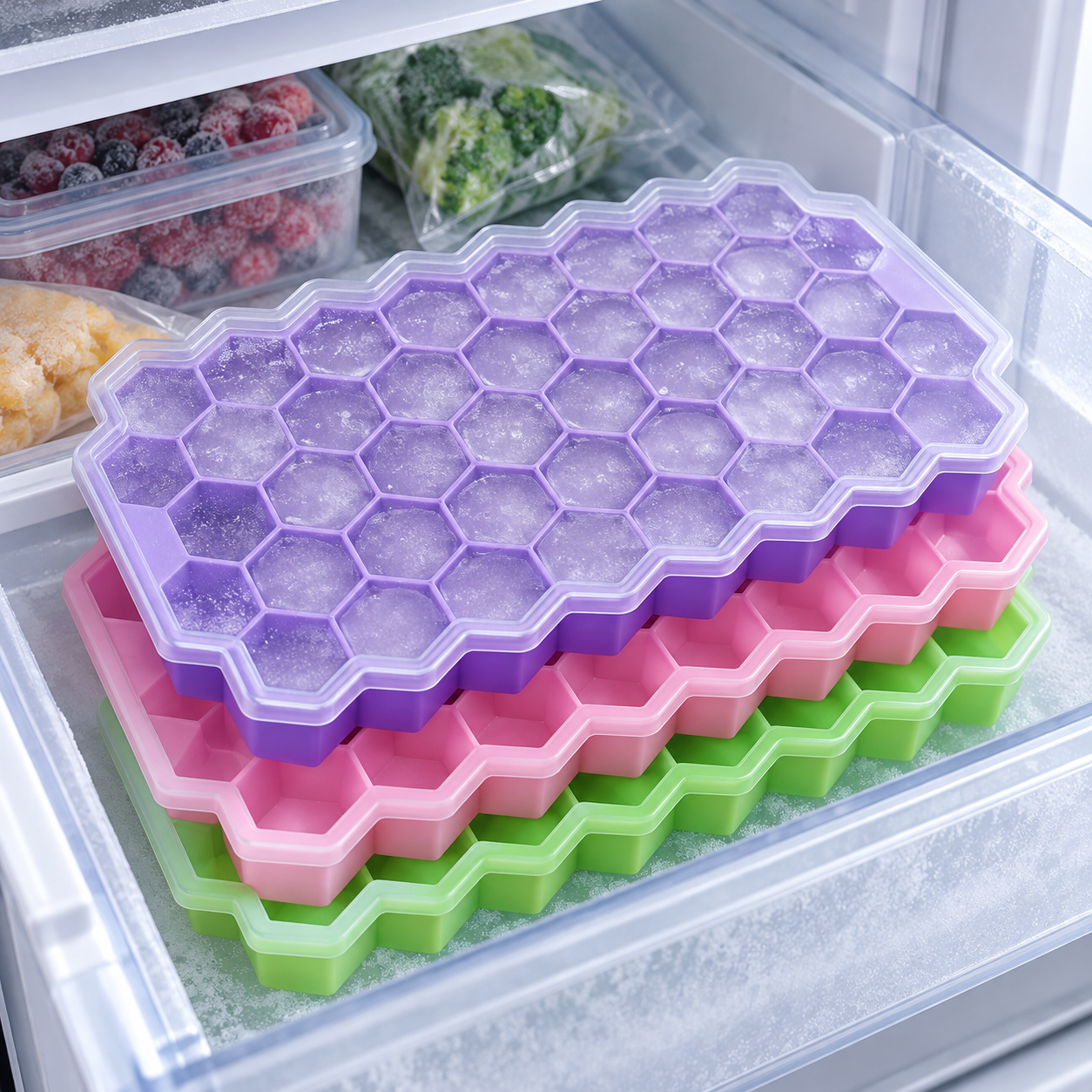 Cubetera de silicona con tapa – práctica, flexible y duradera